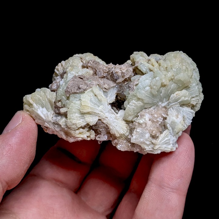 Prehnite, quartz, Djebel Melh, Maroc, 7 cm