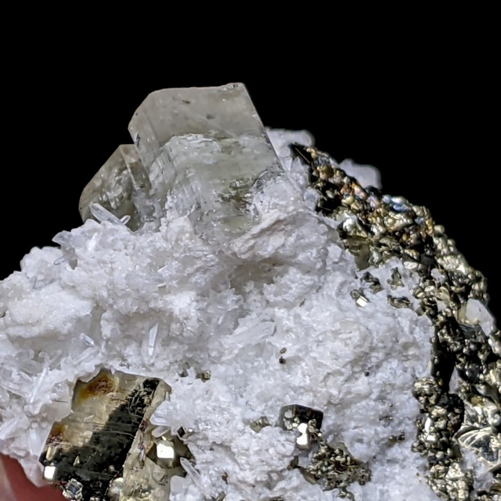 Apatite, pyrite, Julcani, Peru, 4.3 cm