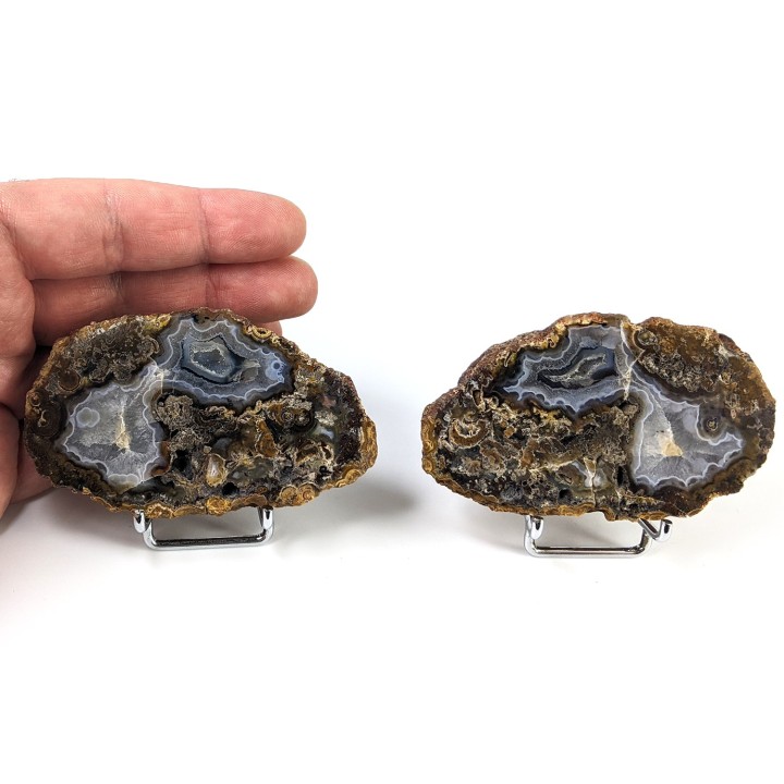 Paire de tranches d'agate, Turquie, 212 grammes