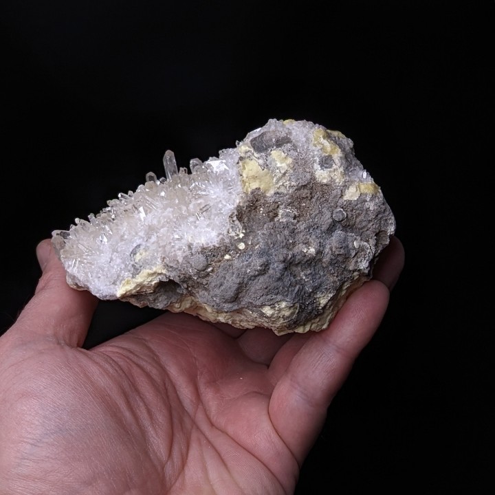 Sulfur, celestite, Machow, Poland, 577 grams