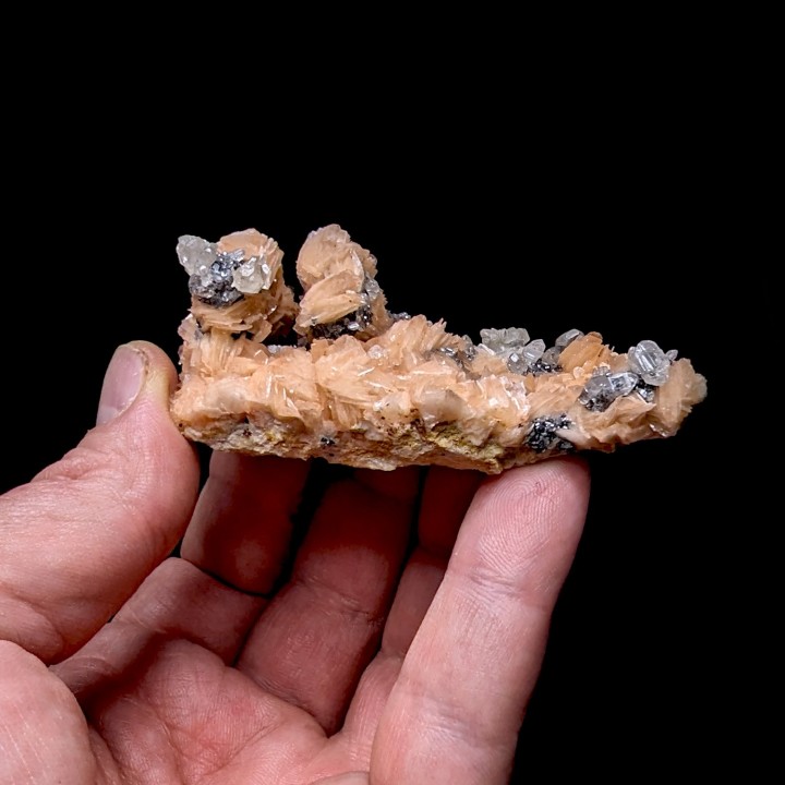 Cerussite, baryte, Mibladen, Morocco, 7.5 cm