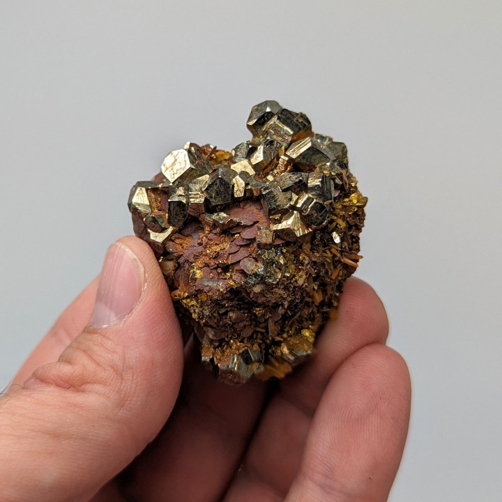 Pyrite, sidérite, Mine de Mésage, France, 4,5 cm