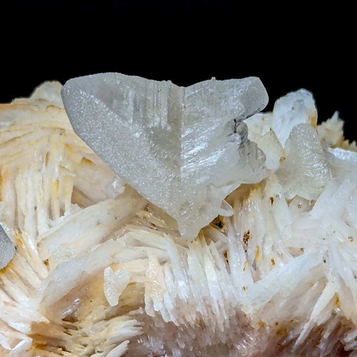 Twinned cerusite, baryte, Mibladen, Morocco, 8 cm