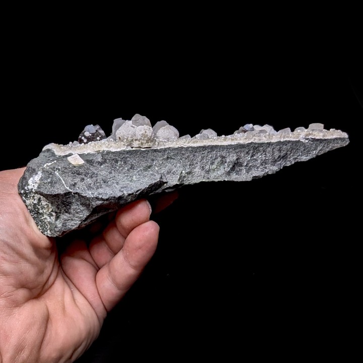 Prehnite, calcite, Pohna, India, 409 grams