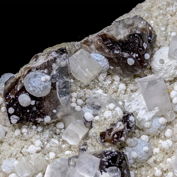 Prehnite, calcite, Pohna, India, 409 grams