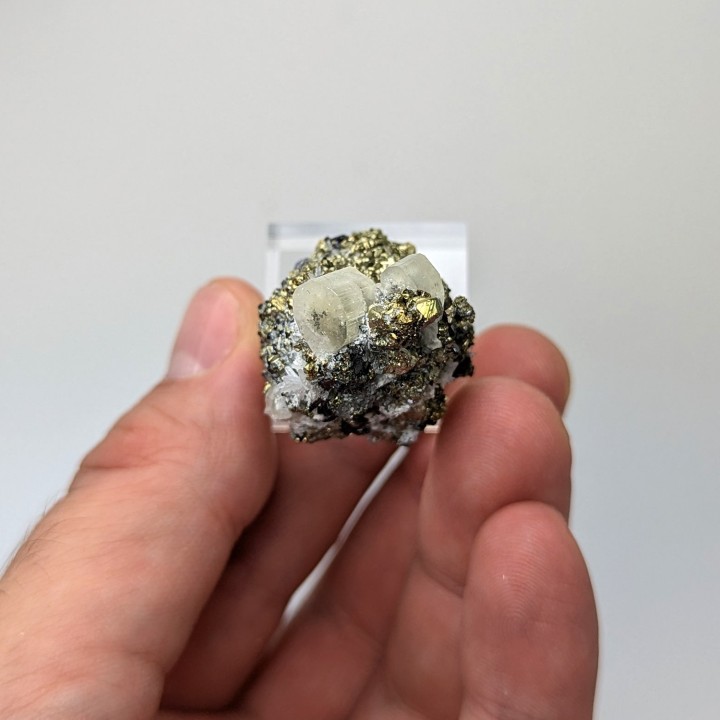 Apatite, pyrite, Julcani, Pérou, 3,3 cm