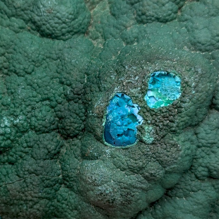 Chrysocolle, malachite, Lubumbashi, Congo, 215 grammes