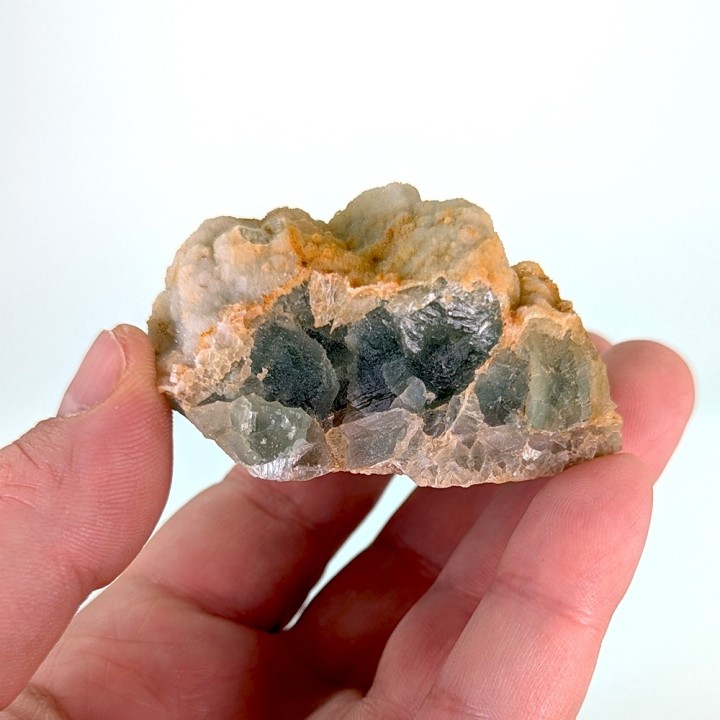 Quartz on fluorite, La Barre mine, France, 163 grams