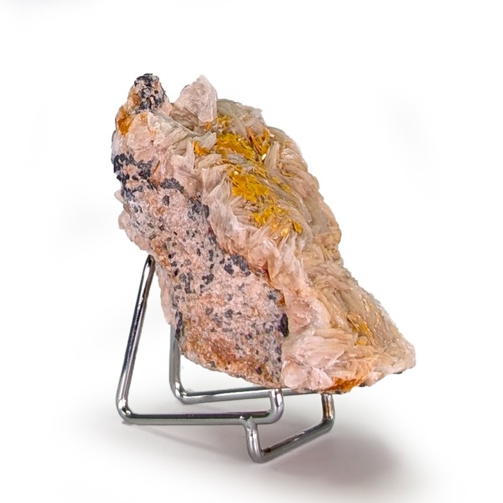Wulfenite, barite, Les Dalles mine, Morocco, 263 grams