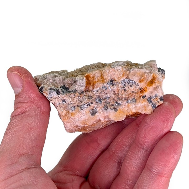 Wulfénite, baryte, mine Les Dalles, Maroc, 263 grammes