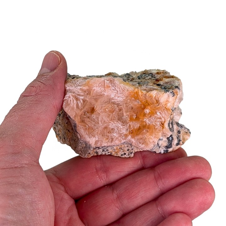 Wulfénite, baryte, mine Les Dalles, Maroc, 263 grammes