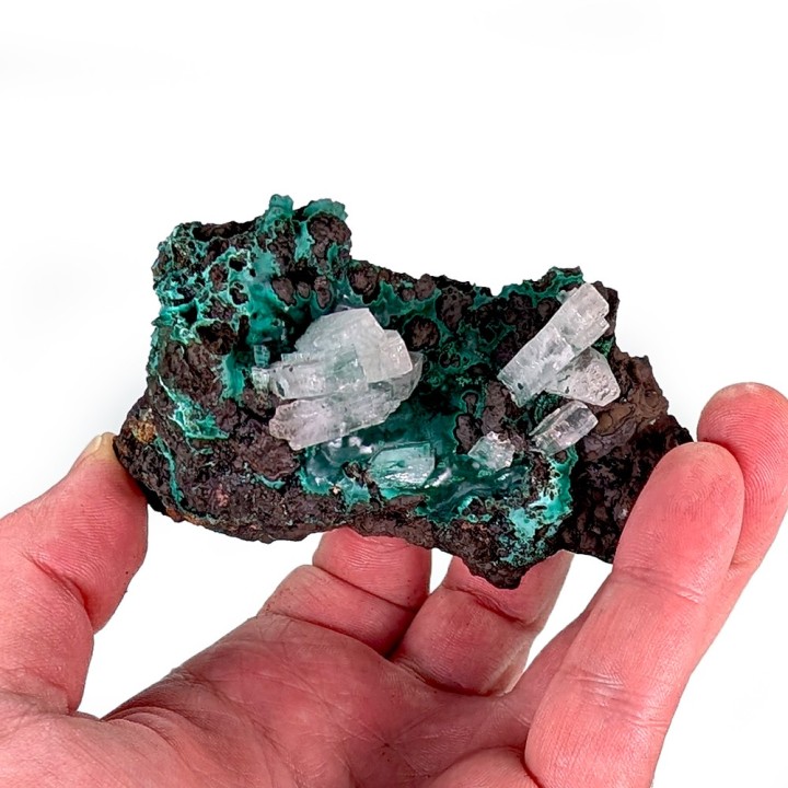 Barite, malachite, Shangulowé Mine, Congo, 100 grams