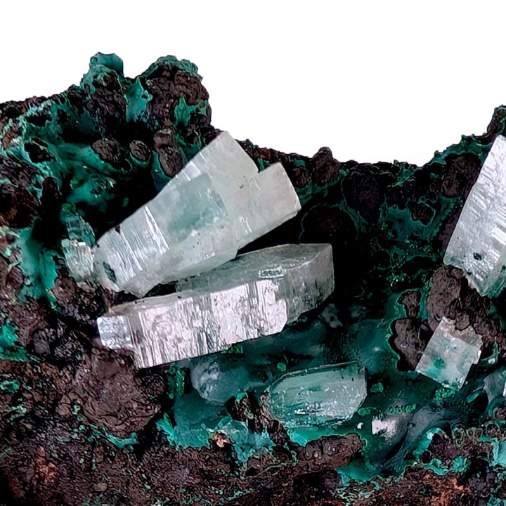 Baryte, malachite, Mine de Shangulowé, Congo, 100 grammes