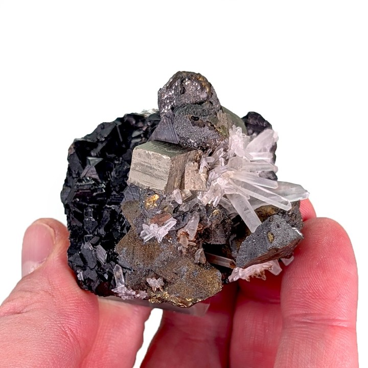 Sphalerite, pyrite, quartz, Animón Mine, Peru, 98 grams