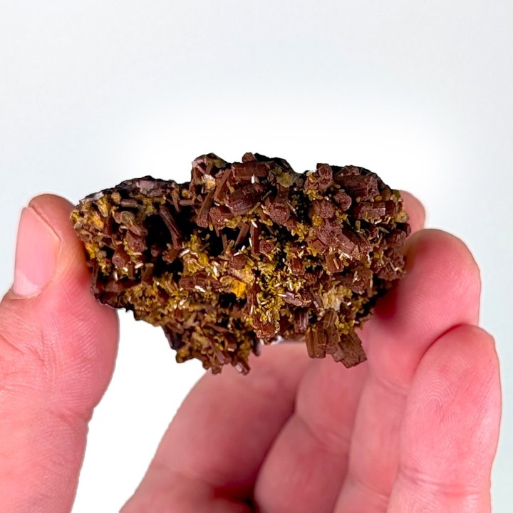 Pyromorphite, baryte, Les Farges, France, 98 grammes