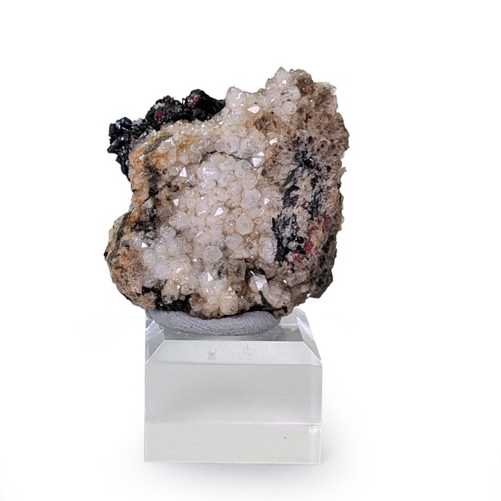 Cinnabar, stibnite, Nikitovka, Ukraine, 3.3 cm