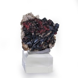 Cinabre, stibine, Nikitovka, Ukraine, 3,3 cm