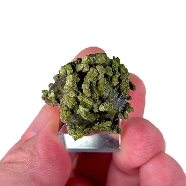 Mottramite, calcite, Mine de Tsumeb, Namibie, 3 cm