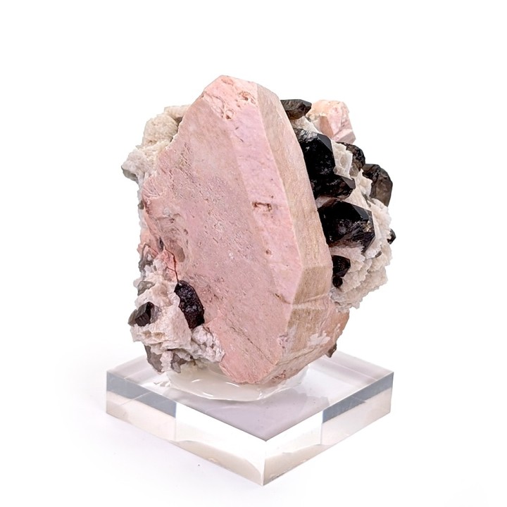 Microcline, smoky quartz, albite, Cantera Massabe, Spain, 180 grams