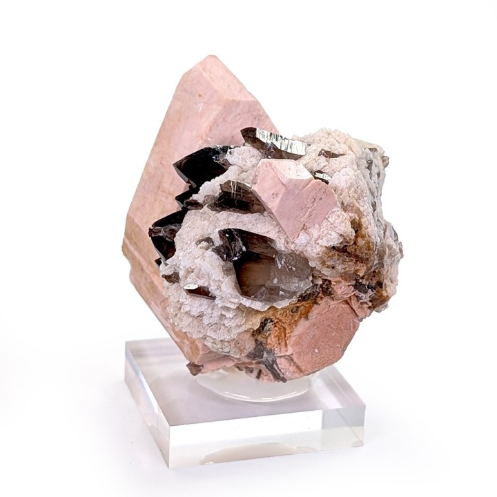 Microcline, smoky quartz, albite, Cantera Massabe, Spain, 180 grams