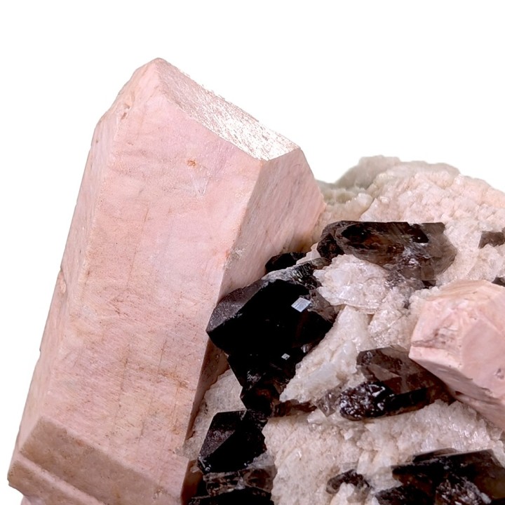 Microcline, smoky quartz, albite, Cantera Massabe, Spain, 180 grams
