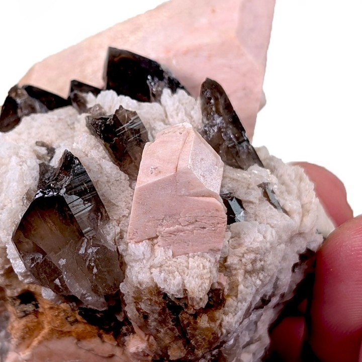 Microcline, smoky quartz, albite, Cantera Massabe, Spain, 180 grams