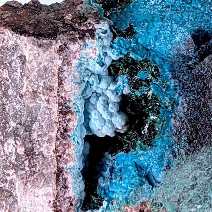 Libéthénite, chrysocolle, Mine de l'étoile du Congo, Congo, 59 grammes