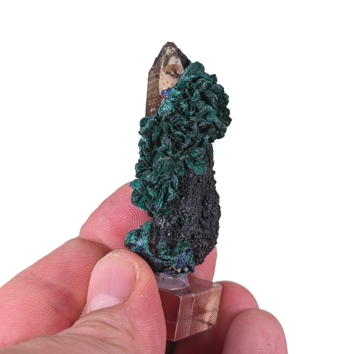 Malachite, quartz, M'SSici, Maroc, 28 grammes