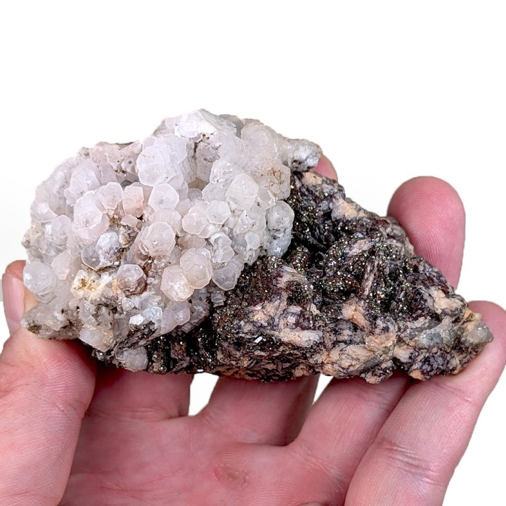 Calcite, baryte, pyrite, Oumjrane, Maroc, 231 grammes