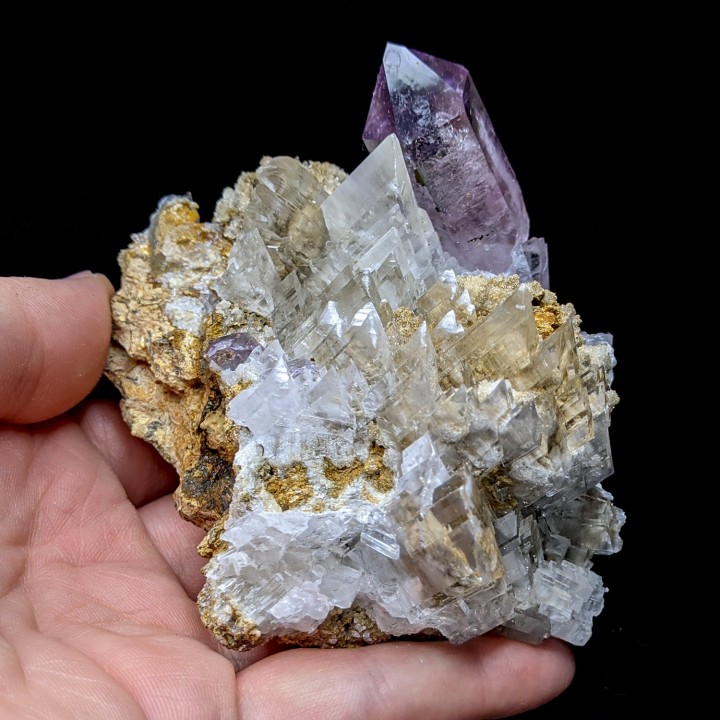 Améthyste, gypse, Véra Cruz, Mexique, 8,7 cm